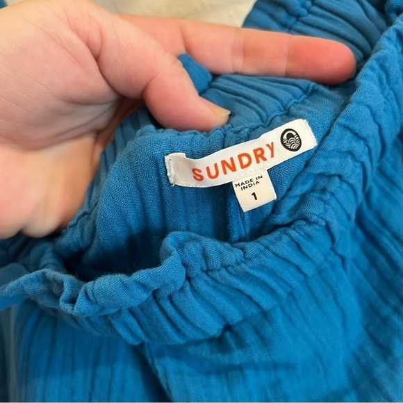 Sundry spag strap jumpsuit blue size 1 made with organic cotton wide leg - Picture 12 of 14